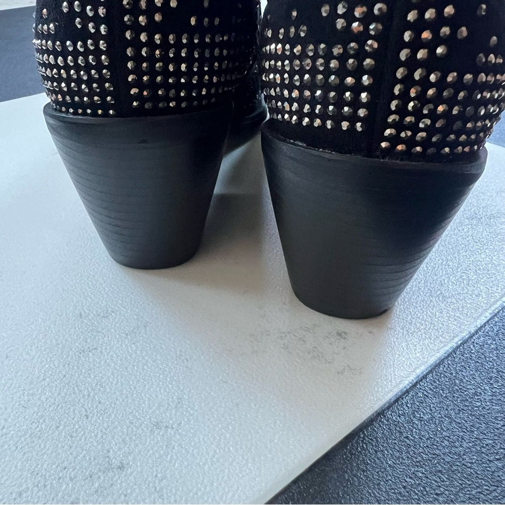 Bedazzled Black Ankle Boots - Picture 4 of 7